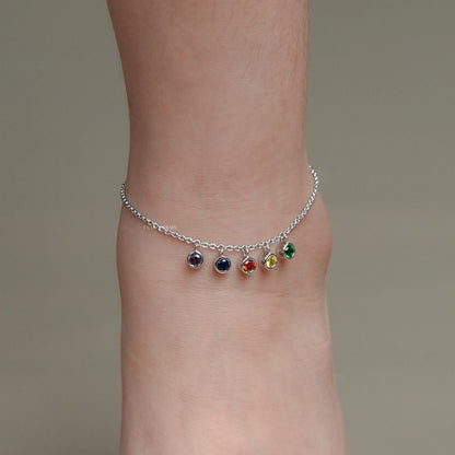 Round Shape Gemstone Baby Anklet
