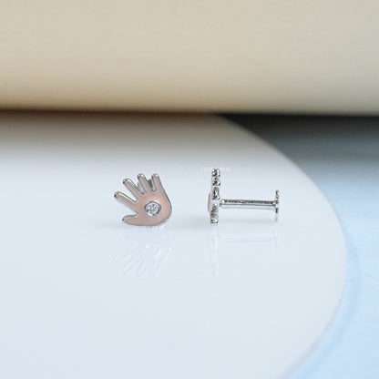 High Five Hand Enamel Stud Earrings