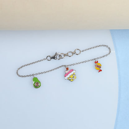 Enamel Food Charm Bracelet