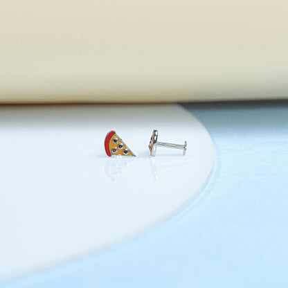 Enamel Pizza Slice Stud Earring For Kids