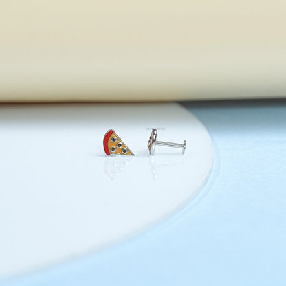 Enamel Pizza Slice Stud Earring For Kids