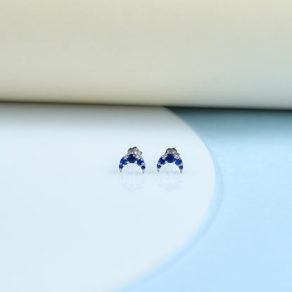 Sapphire Crescent Moon Earrings