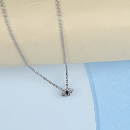Diamond And Sapphire Evil Eye Pendant