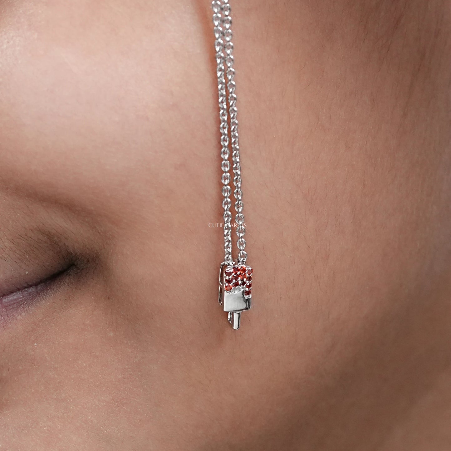 Popsicle Round Ruby Gemstone Pendant