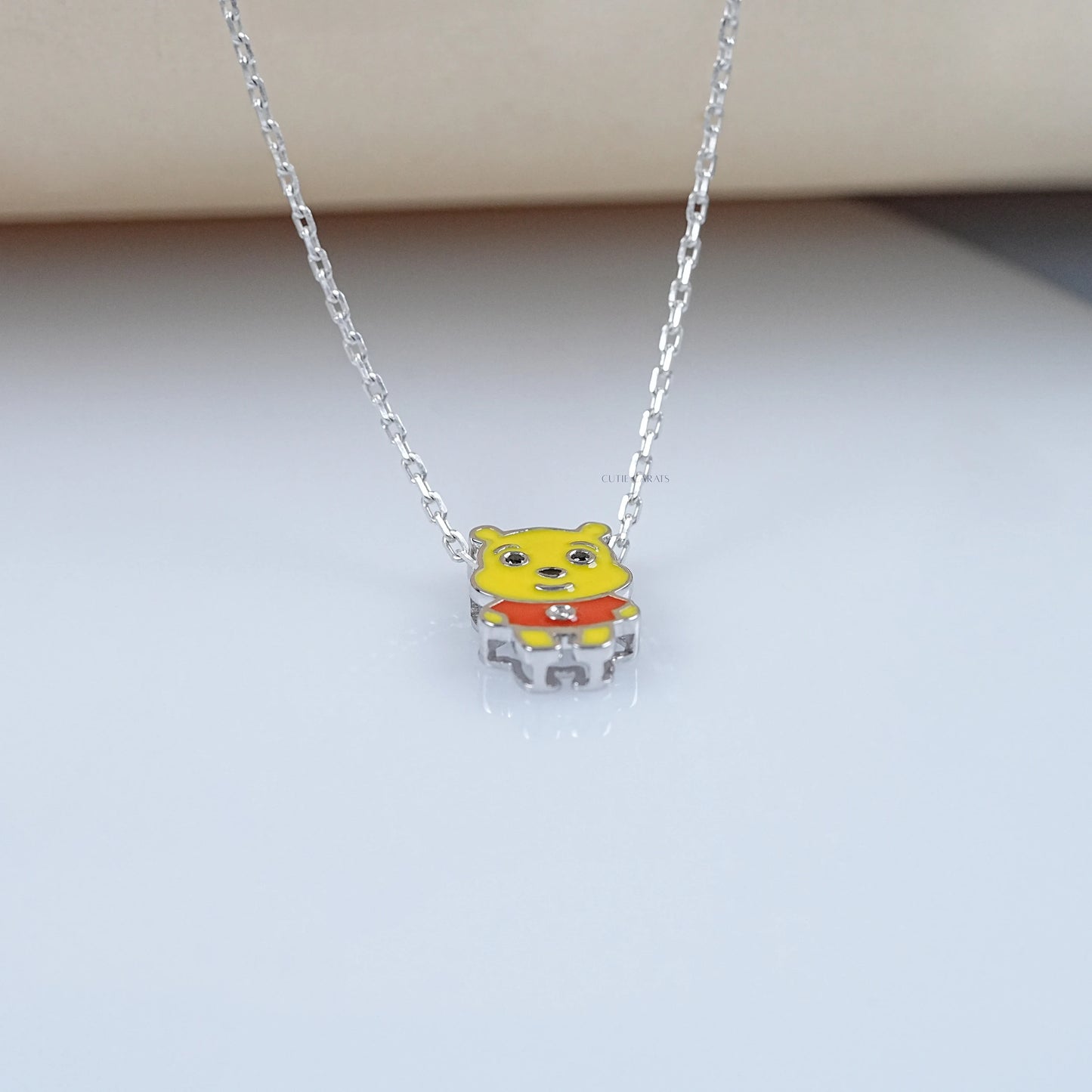 Yellow Enamel Winnie The Pooh Kids Pendant
