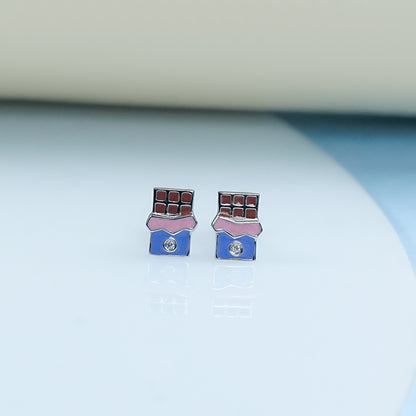 Cadbury Chocolate Enamel Earrings For Kids