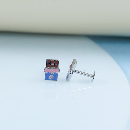 Cadbury Chocolate Enamel Earrings For Kids