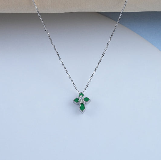 Pear Cut Lab Grown Diamond Cross Necklace