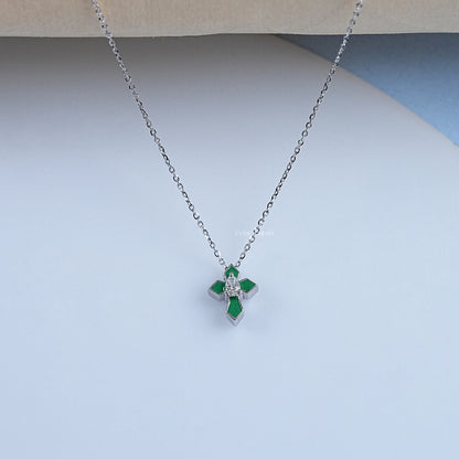 Pear Cut Lab Grown Diamond Cross Necklace