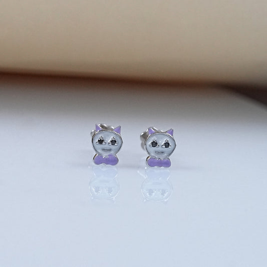 Cat Shape Enamel Stud For Kids