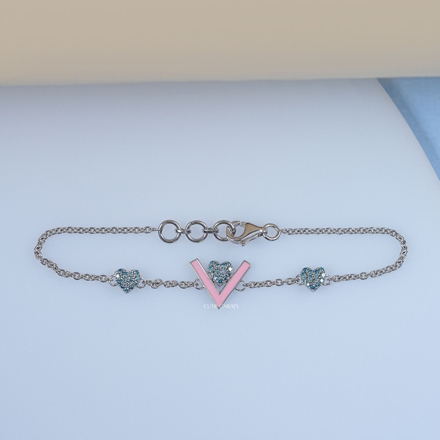 Round Cut Lab Grown Diamond Heart Bracelet
