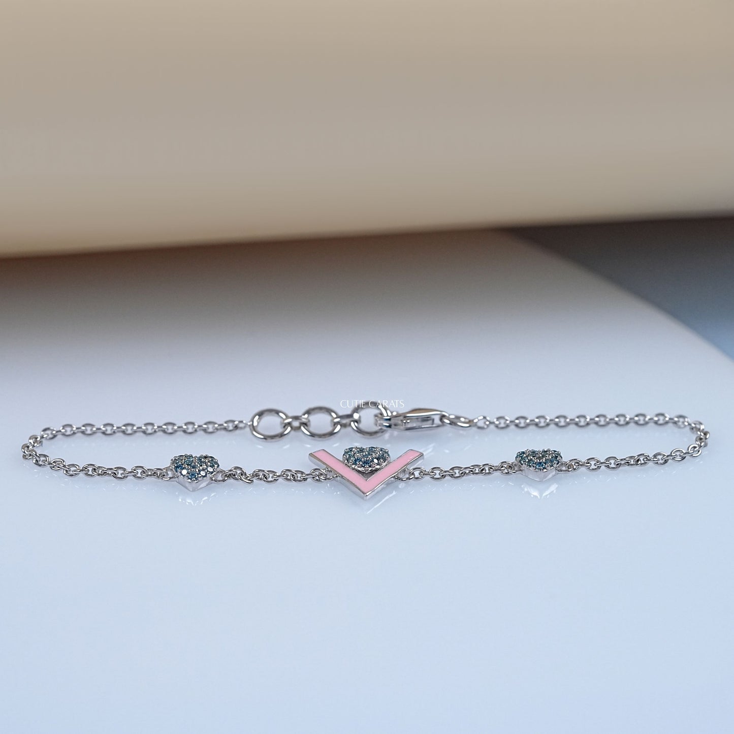 Round Cut Lab Grown Diamond Heart Bracelet
