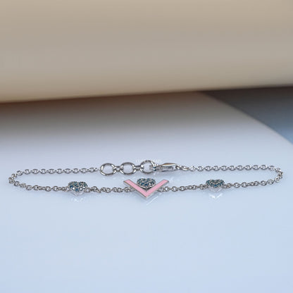 Round Cut Lab Grown Diamond Heart Bracelet