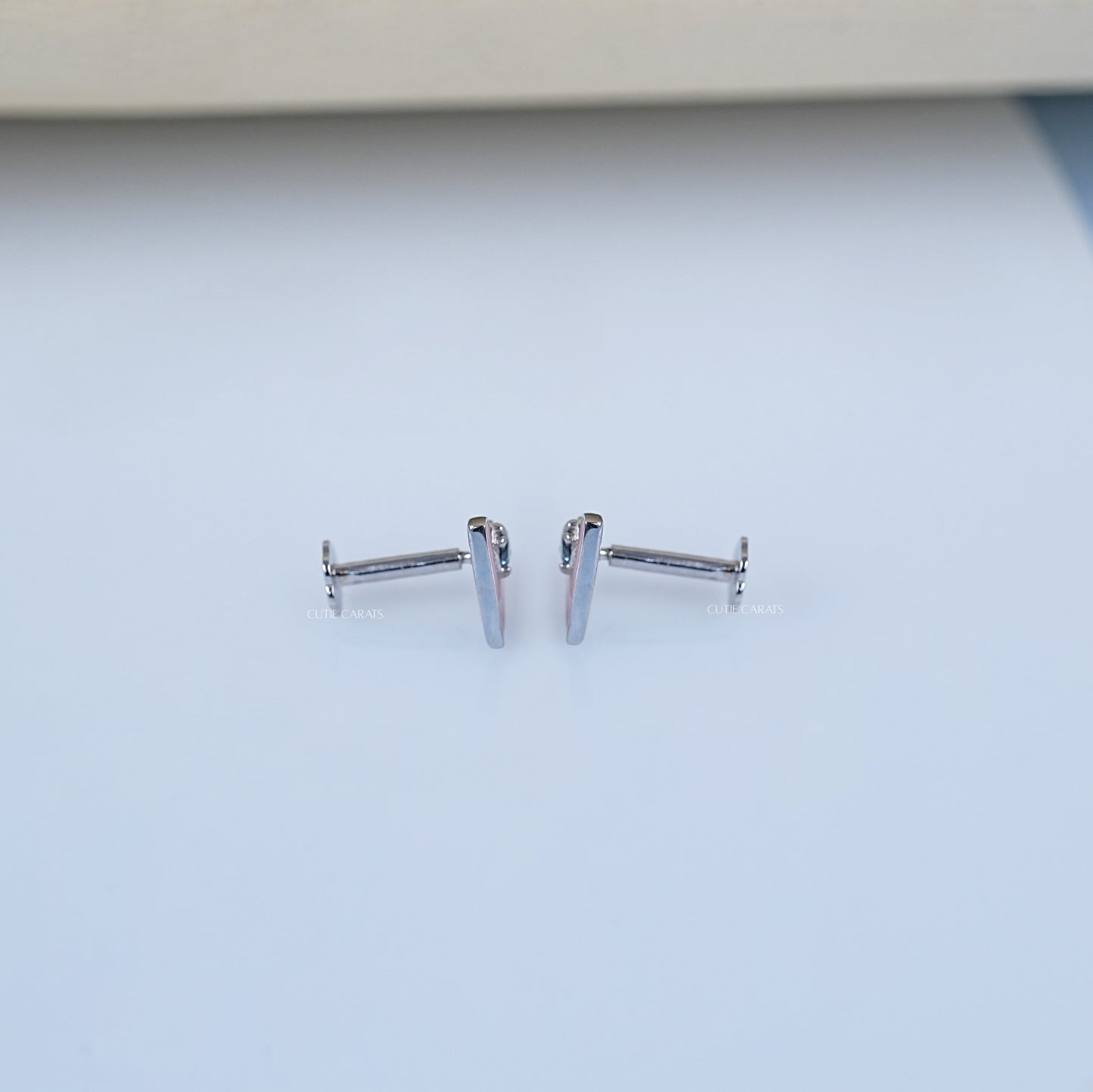 Round Cut Lab Grown Diamond Dainty Earrings
