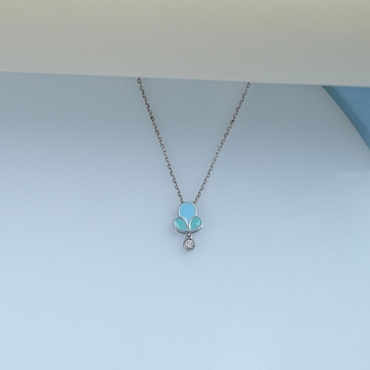 Color Enamel Round Lab Diamond Pendant