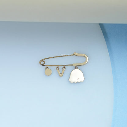 Blue Evil Eye Safety Pin With Loops