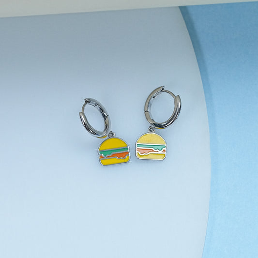 Yellow Enamel Huggie Hoop Earrings