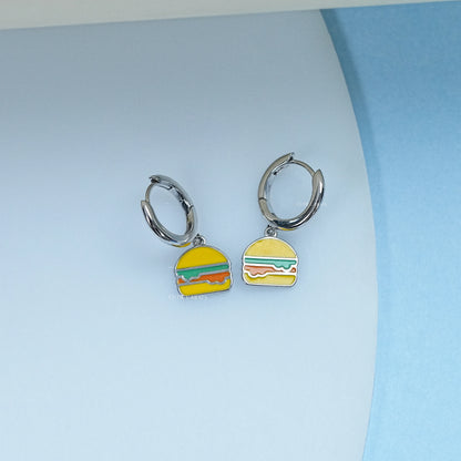 Yellow Enamel Huggie Hoop Earrings