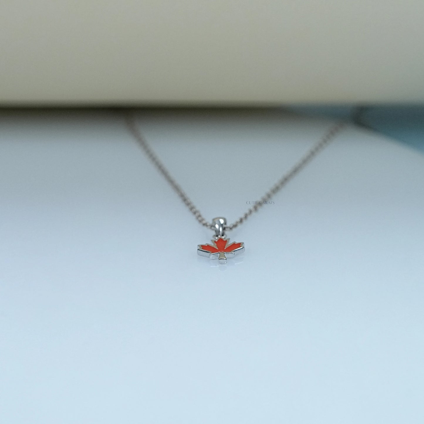 Red Enamel Maple Leaf Baby Pendant