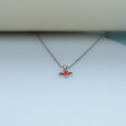 Red Enamel Maple Leaf Baby Pendant