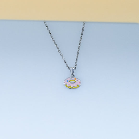 Multi Enamel Circle Donuts Pendant