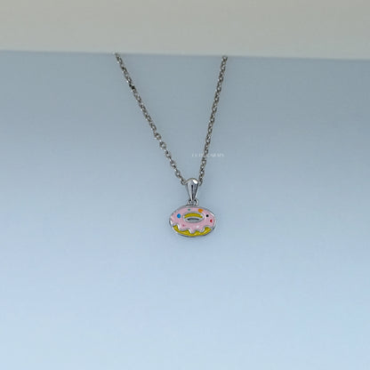 Multi Enamel Circle Donuts Pendant