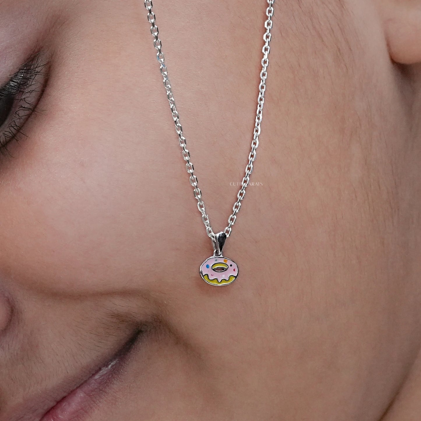 Multi Enamel Circle Donuts Pendant