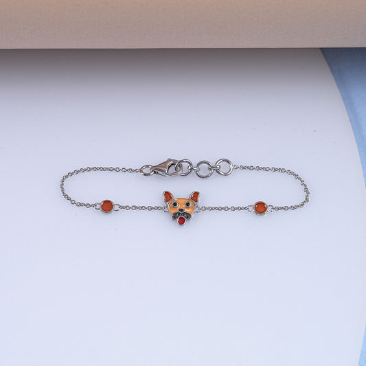Color Enamel Dog Shape Chain Bracelet