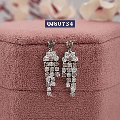 Chocolate Pear Cut Lab Diamond Chandelier Earrings