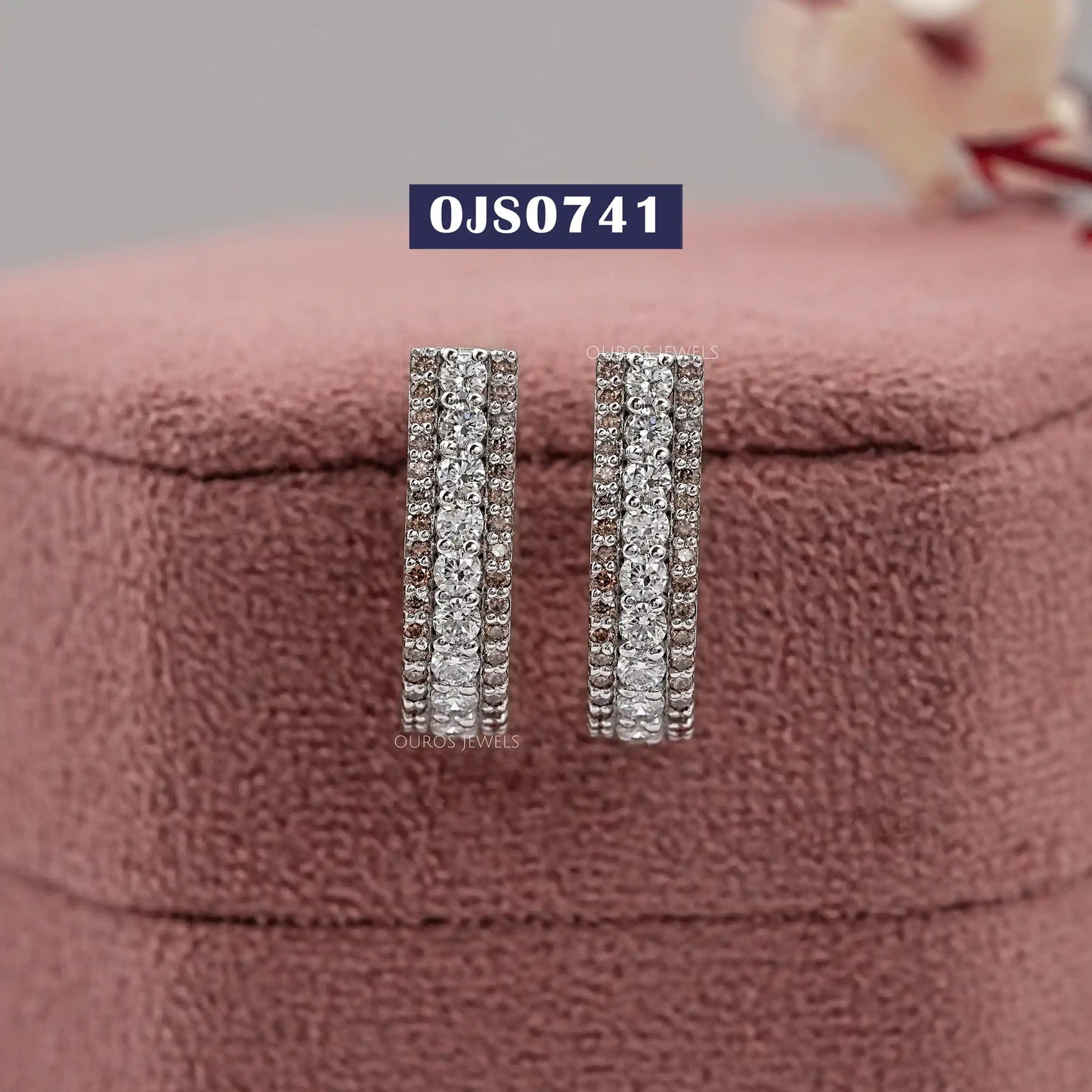 Chocolate Round Cut Bar Earring