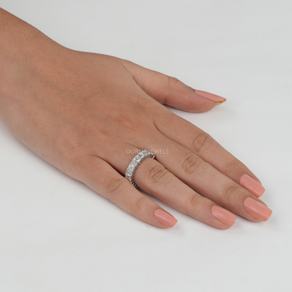 Emerald  Cut  Diamond  Eternity  Wedding  Band