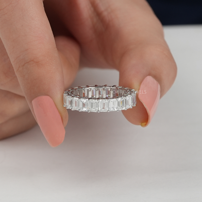 Emerald  Cut  Diamond  Eternity  Wedding  Band