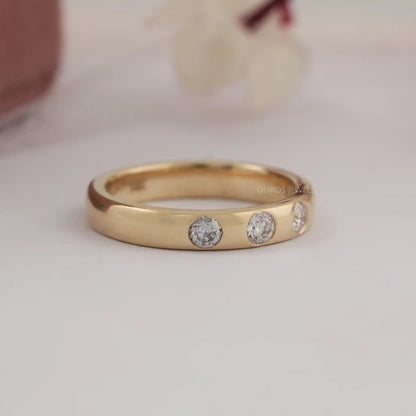 Old European Round Cut Three Stone Ring