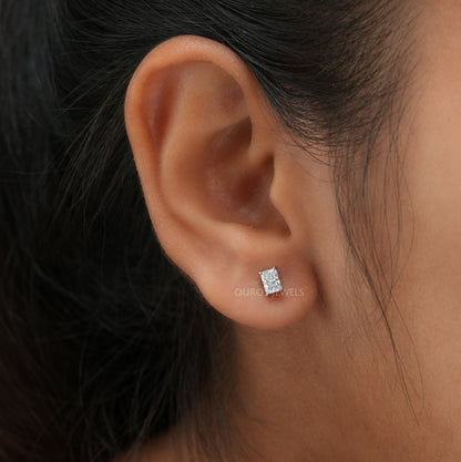 Radiant  Cut  Lab Diamond Stud