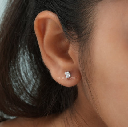 Radiant  Cut  Lab Diamond Stud