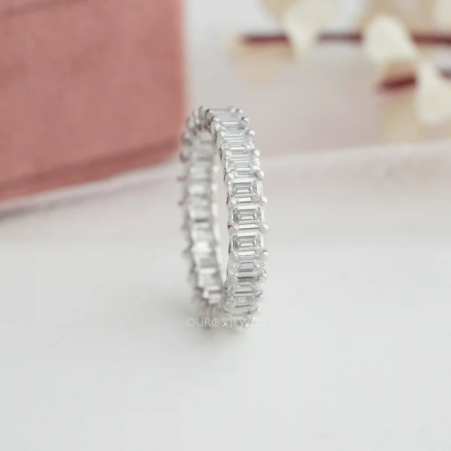 Emerald  cut  Lab  Diamond  Wedding Band
