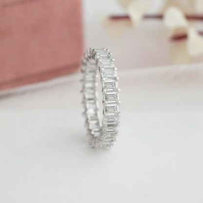 Emerald  cut  Lab  Diamond  Wedding Band