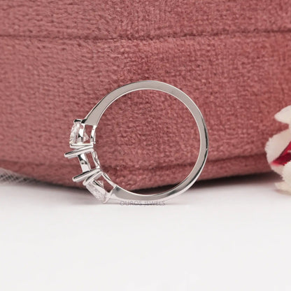 Half Moon Cut Lab Diamond  Ring