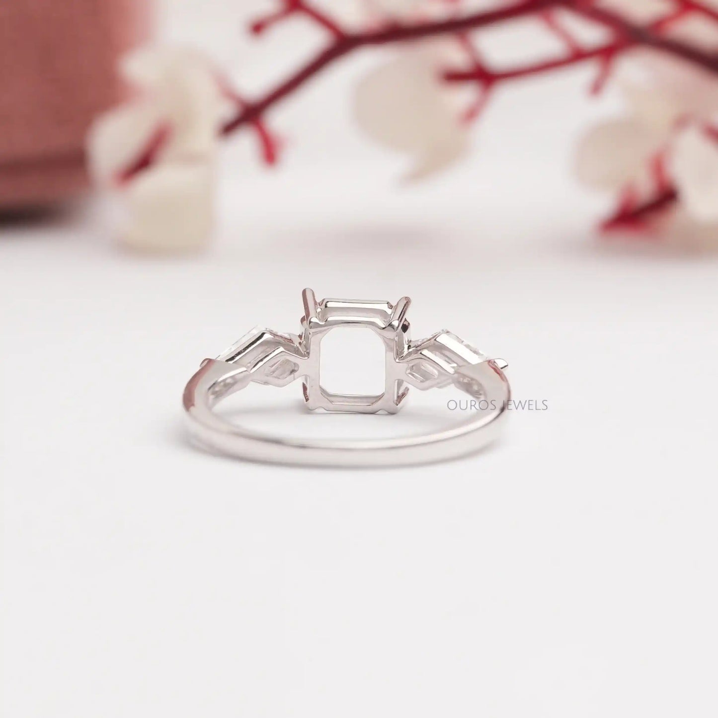 Fancy  Kite Cut 3 Stone Engagement Ring