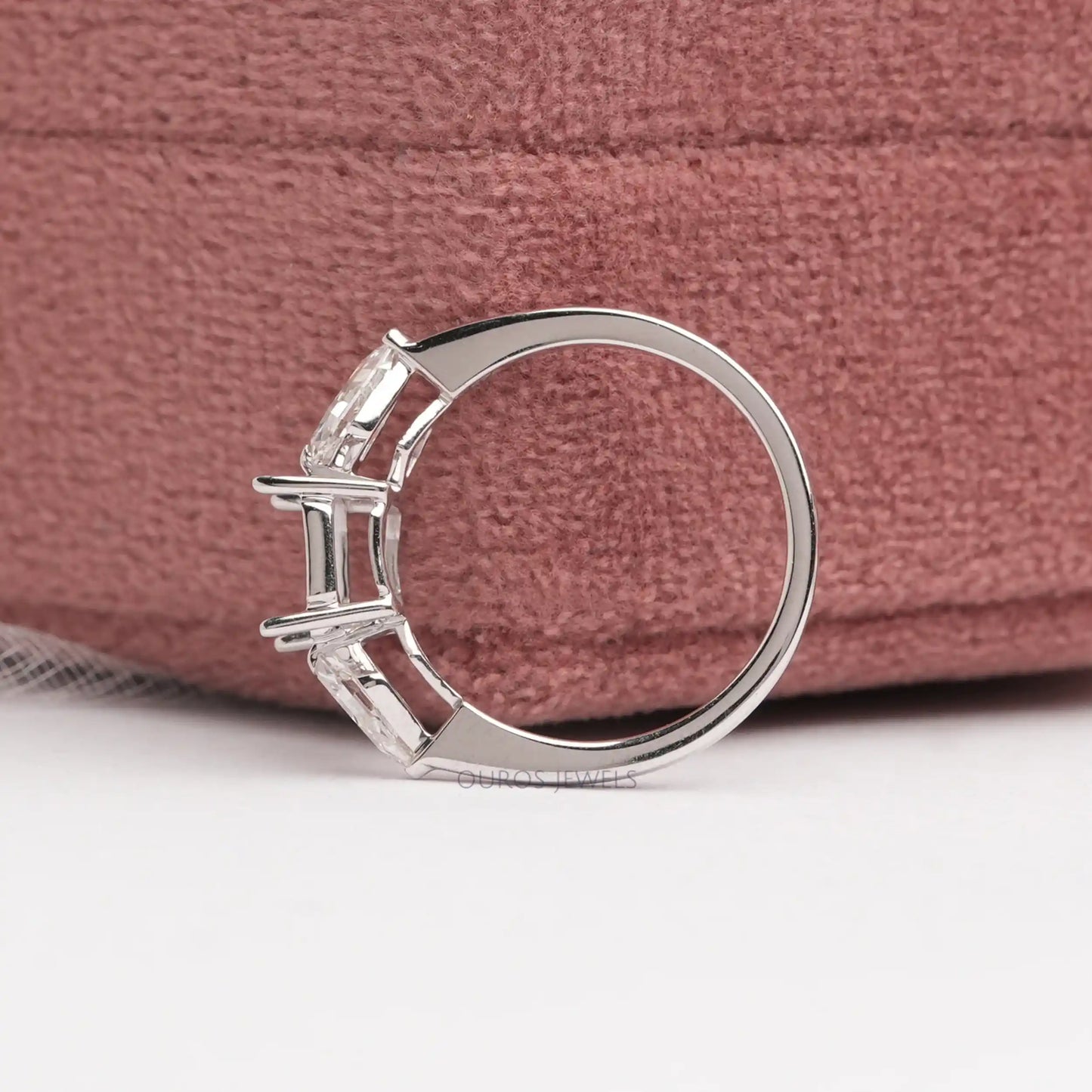 Fancy  Kite Cut 3 Stone Engagement Ring