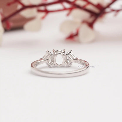 3 Stone Antique  Cut  Mount Ring