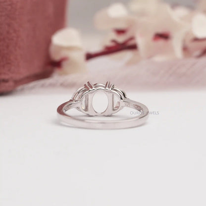 Step Cut Half Moon Mount Ring