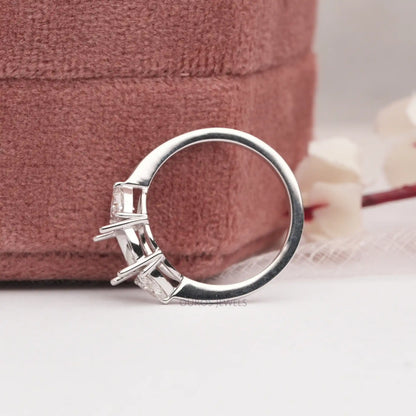 Trilliant Cut Lab Diamond  Three Stone Semi Mount Ring