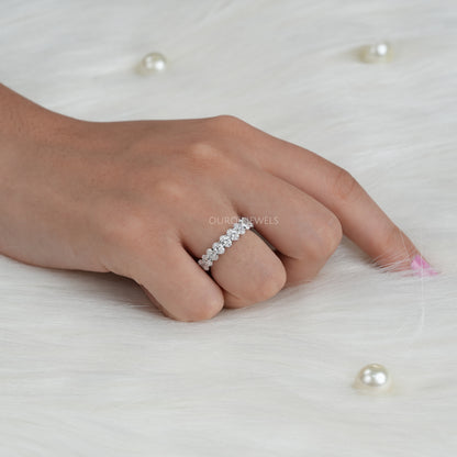 Lab Diamond Oval Cut Lab  Diamond Band
