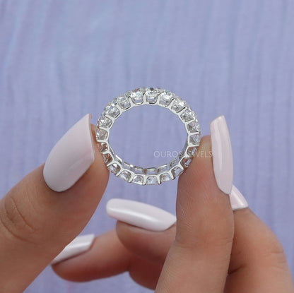 Old Mine Cushion Cut Wedding Band