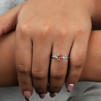 Arrow Cut  Three Stone  Engagement  Ring