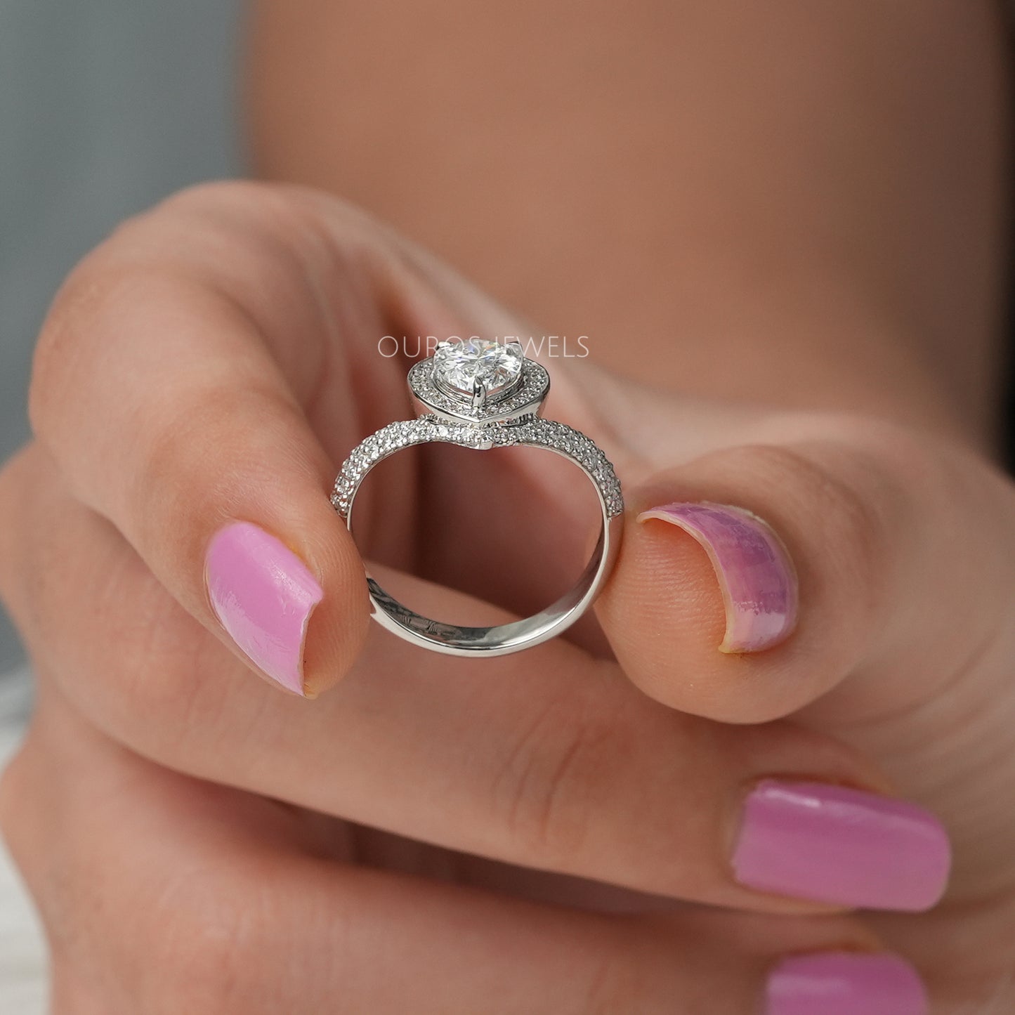 Pear Cut Diamond Halo Engagement Ring