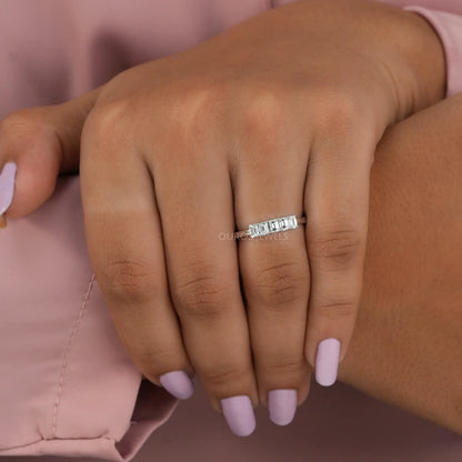 Five  Stone  Emerald  Cut  Diamond  Ring