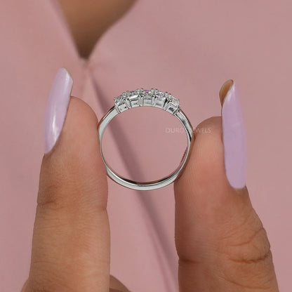 Five  Stone  Emerald  Cut  Diamond  Ring