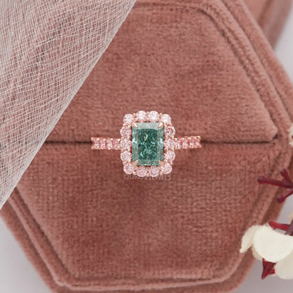 IGI Certified Green Radiant  Cut Engagement Ring